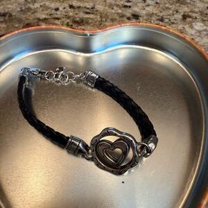 Brighton Black and Silver Heart Bracelet